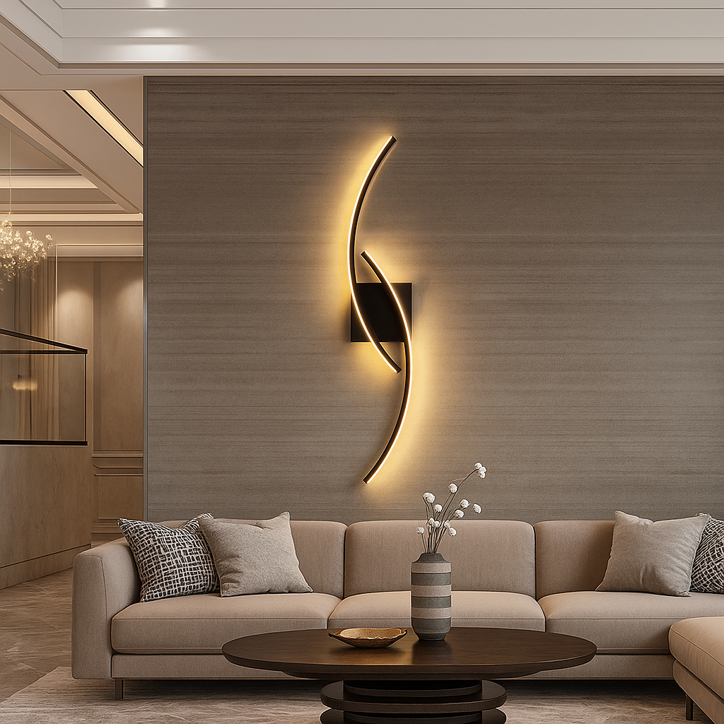 Curvina — Applique murale courbe LED noire