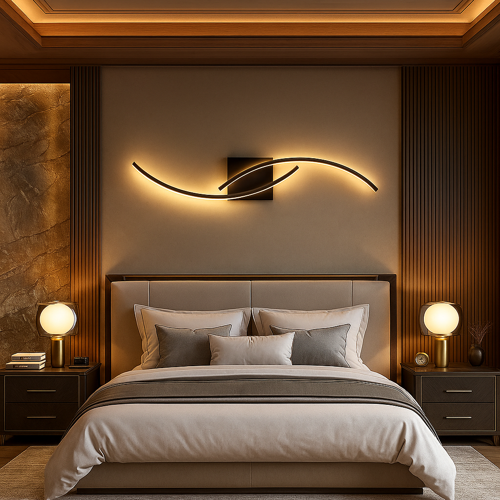 Curvina — Applique murale courbe LED noire