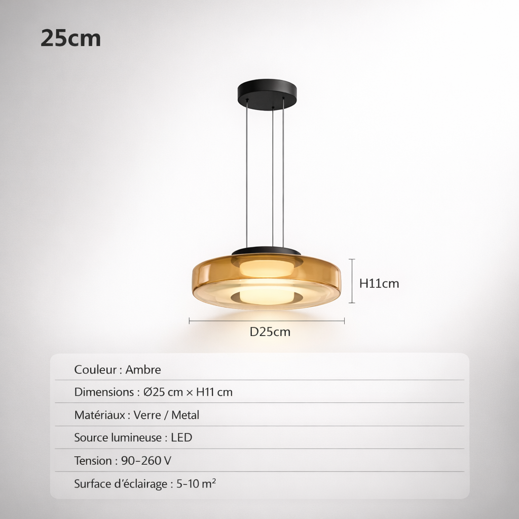 Ilaria — Suspension ambrée simple, double ou triple