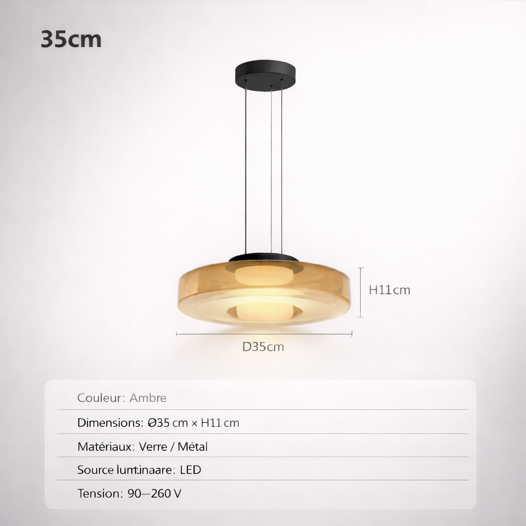 Ilaria — Suspension ambrée simple, double ou triple