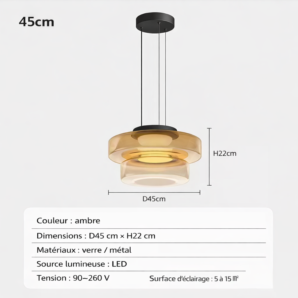 Ilaria — Suspension ambrée simple, double ou triple