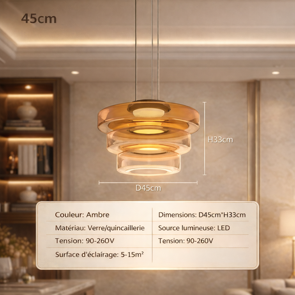 Ilaria — Suspension ambrée simple, double ou triple