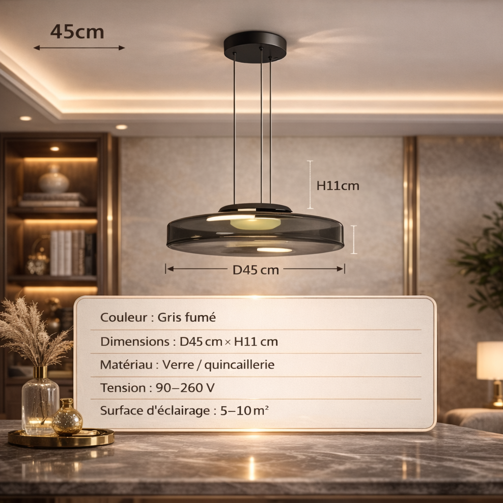Ilaria — Suspension ambrée simple, double ou triple