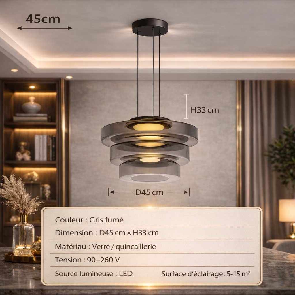 Ilaria — Suspension ambrée simple, double ou triple