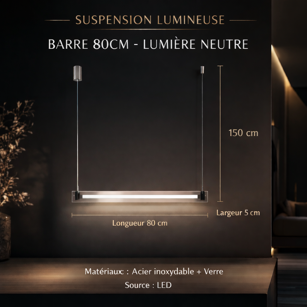 Vetria — Suspension linéaire lame de verre