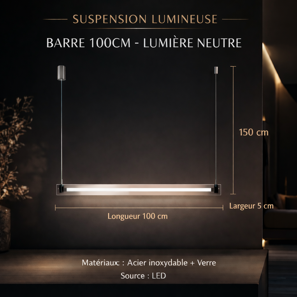 Vetria — Suspension linéaire lame de verre