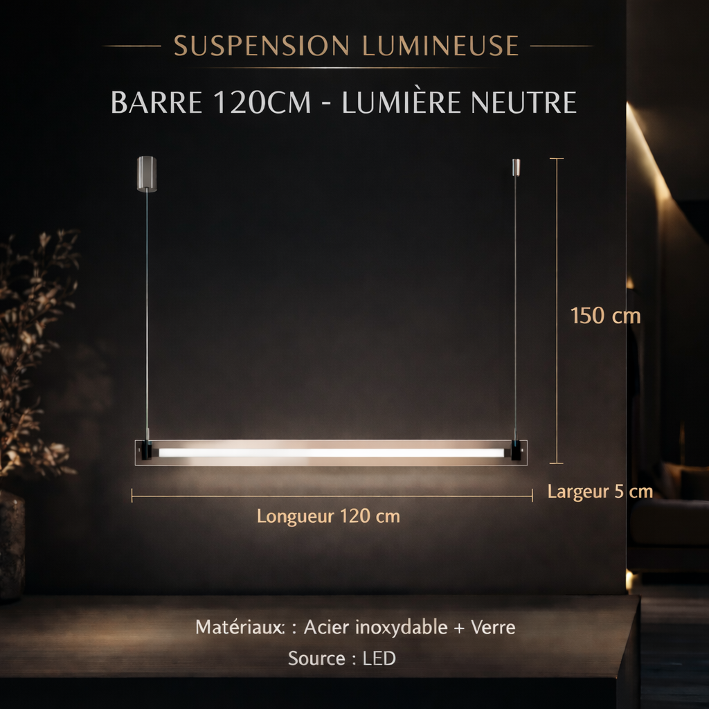 Vetria — Suspension linéaire lame de verre