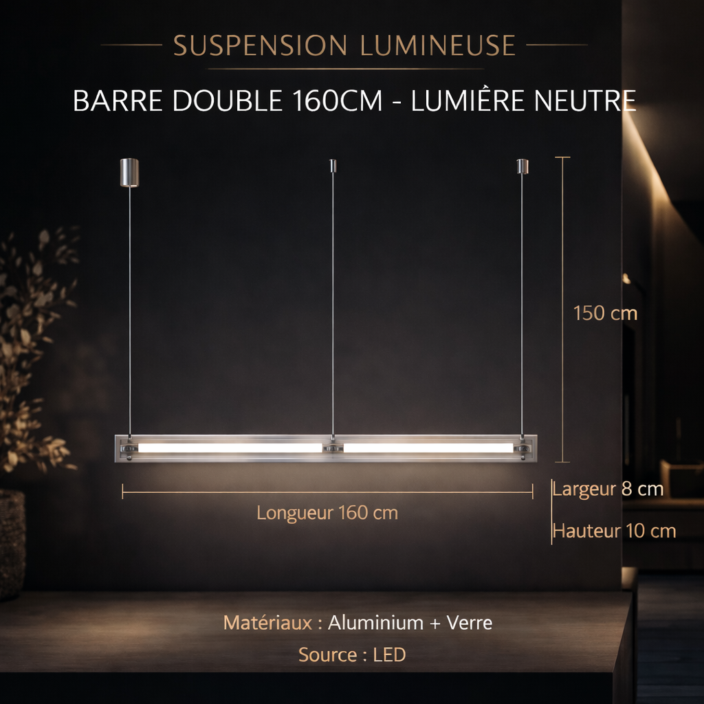 Vetria — Suspension linéaire lame de verre