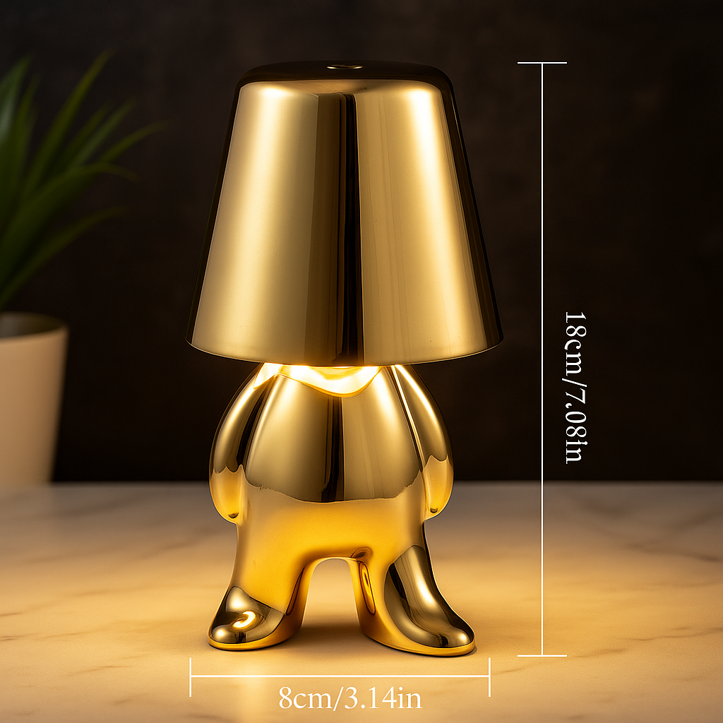 Doriane — Lampe de chevet sculpturale dorée