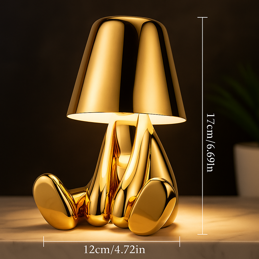 Doriane — Lampe de chevet sculpturale dorée