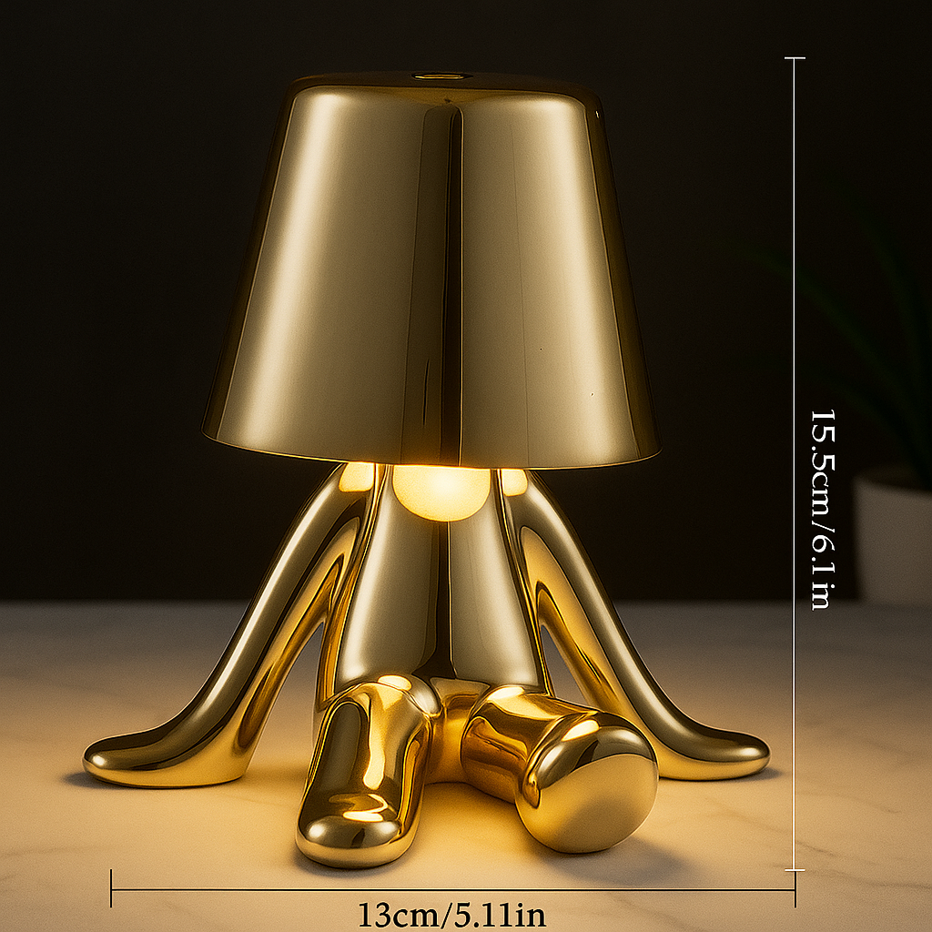 Doriane — Lampe de chevet sculpturale dorée