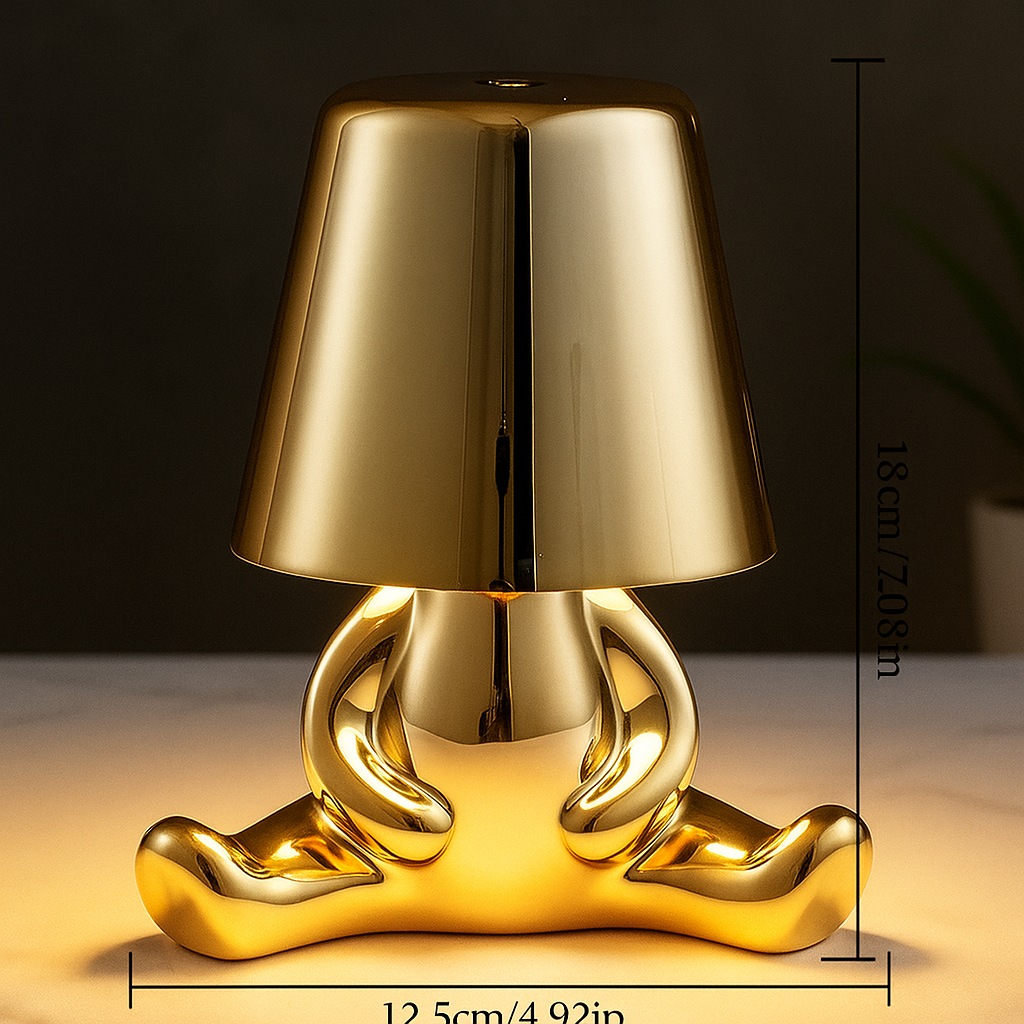 Doriane — Lampe de chevet sculpturale dorée