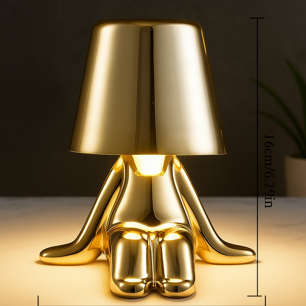Doriane — Lampe de chevet sculpturale dorée