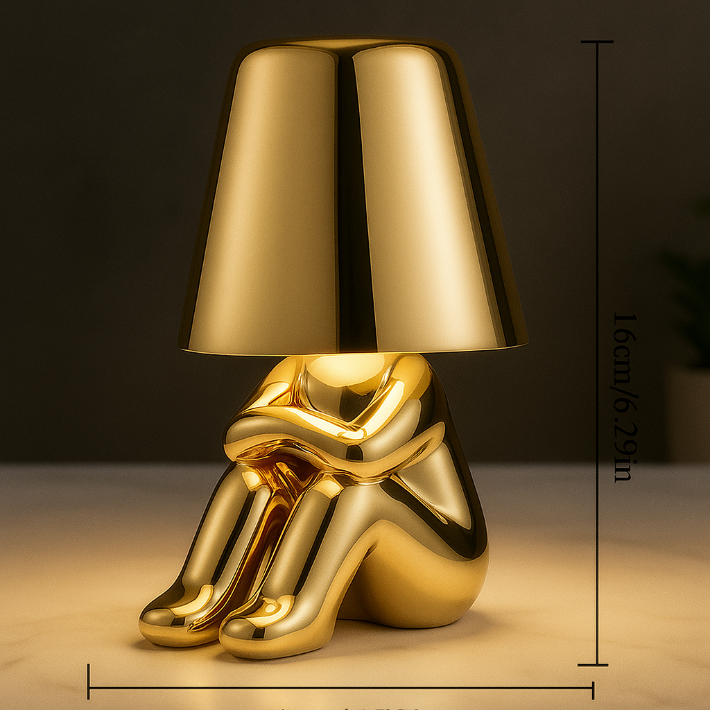 Doriane — Lampe de chevet sculpturale dorée