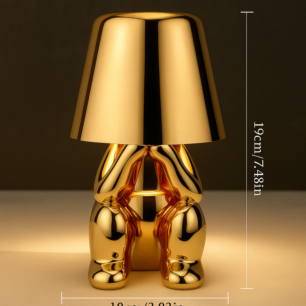 Doriane — Lampe de chevet sculpturale dorée