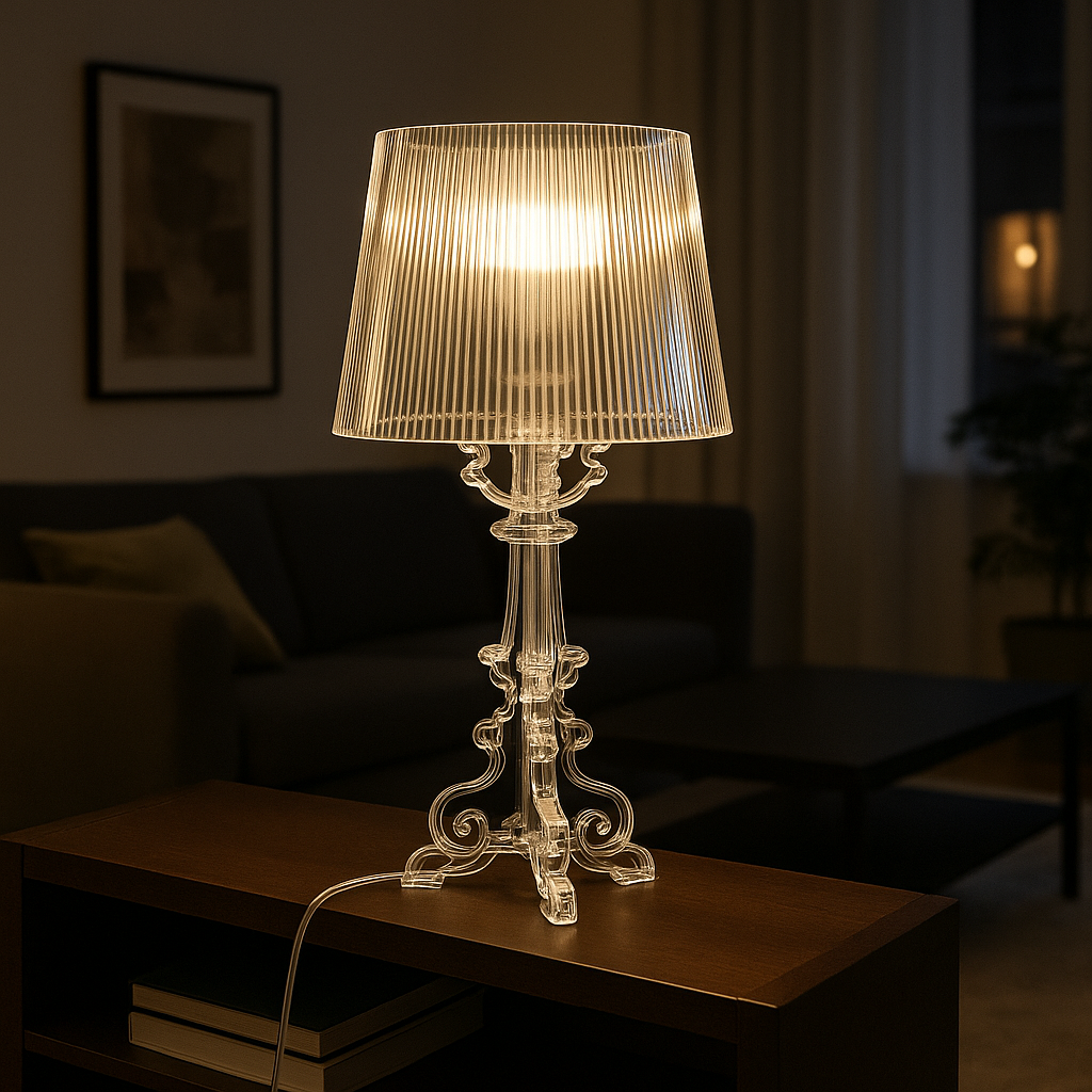 Pilastra — Lampadaire sculptural en acrylique strié