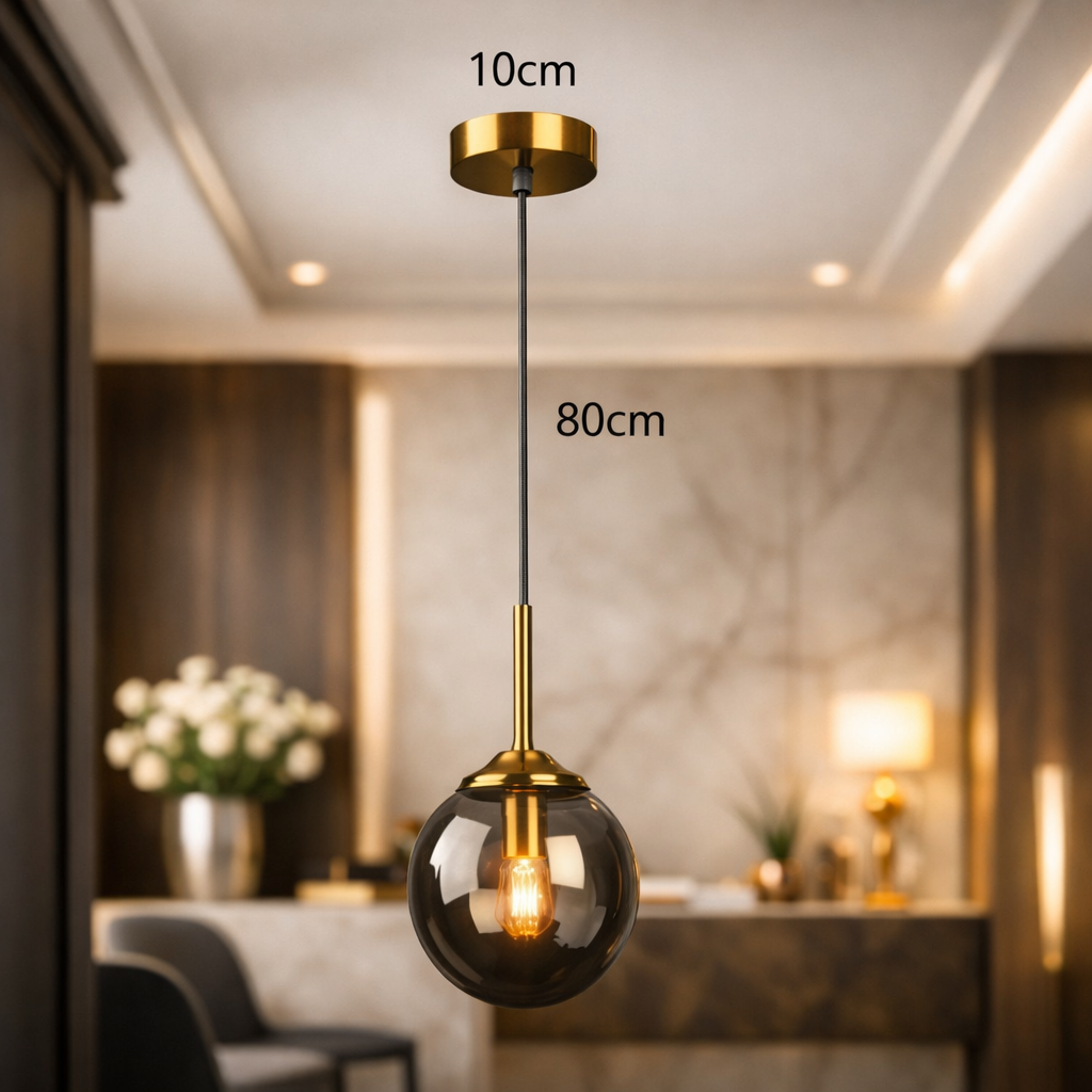 Ambria — Suspension orbe en verre teinté