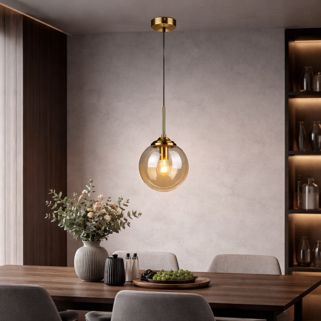 Ambria — Suspension orbe en verre teinté