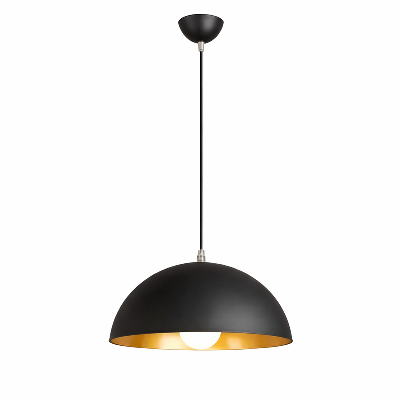 Solaria — Suspension dôme noire en trois diamètres