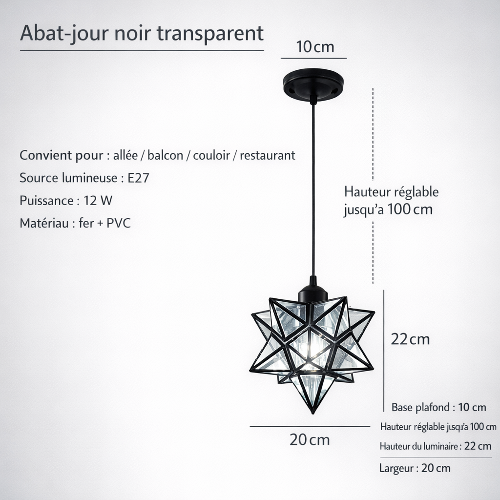 Stellina — Suspension étoile en verre prismatique