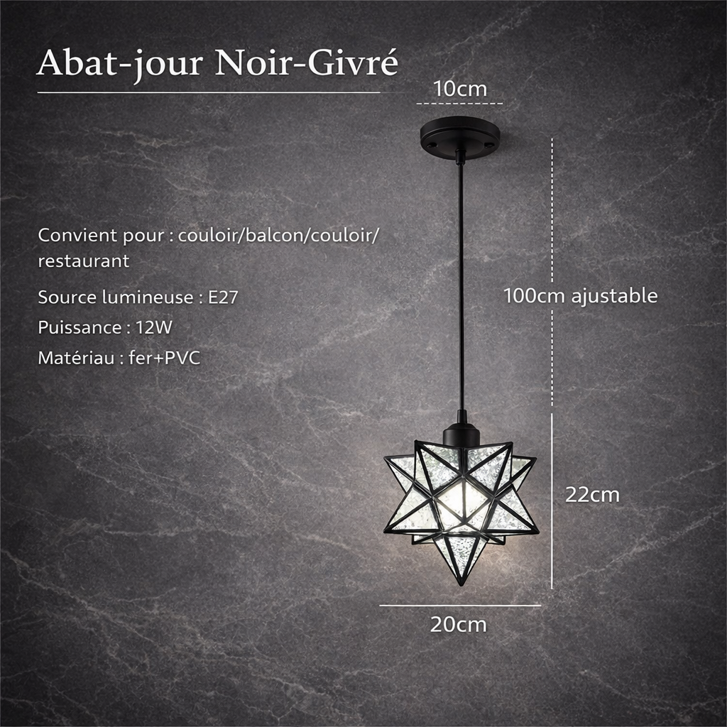 Stellina — Suspension étoile en verre prismatique