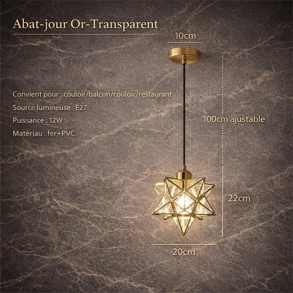 Stellina — Suspension étoile en verre prismatique