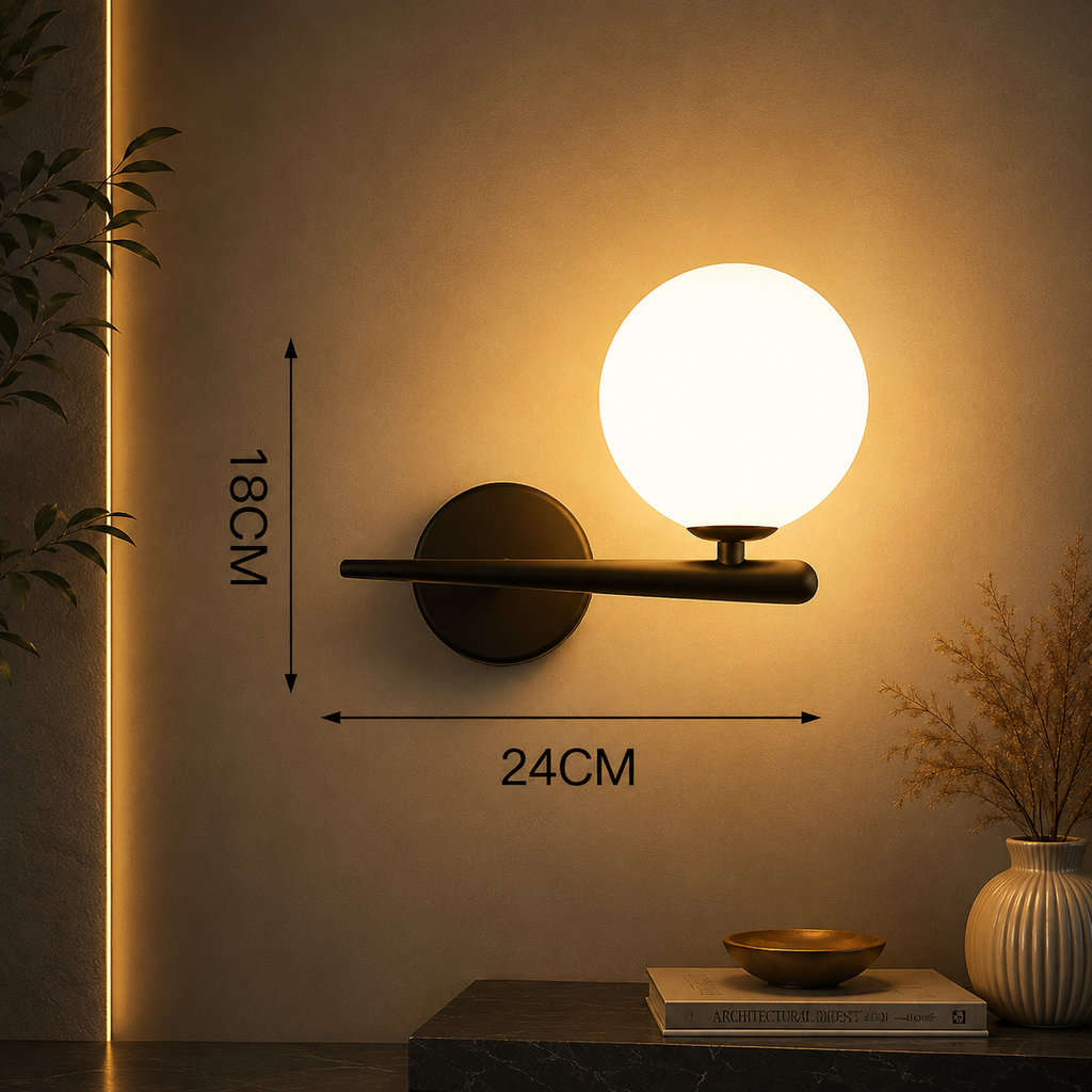 Sferia — Applique murale globe en verre dépoli