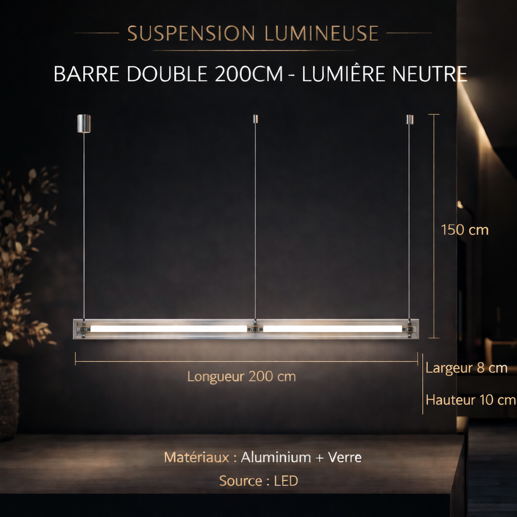 Vetria — Suspension linéaire lame de verre