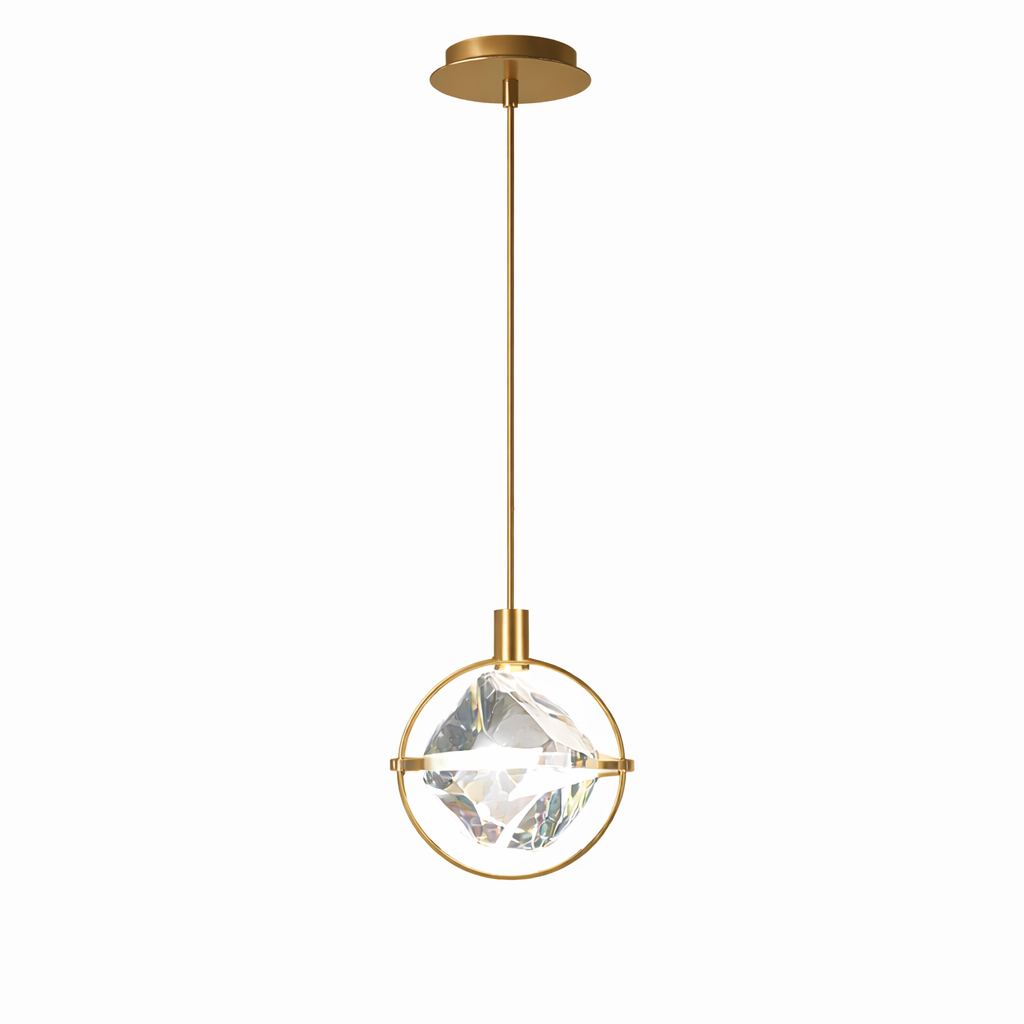 Halona — Suspension anneau de cristal halo