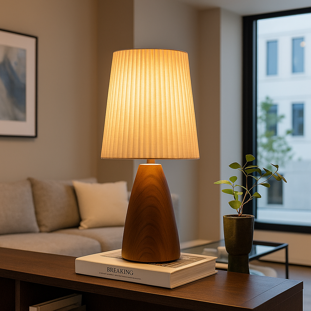 Betulla — Lampe plissée effet bois rechargeable
