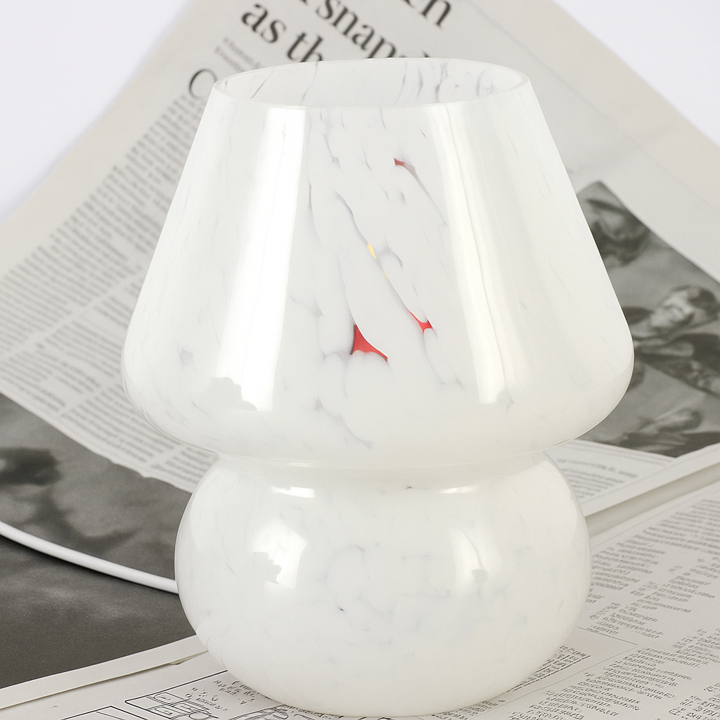 Soffia — Lampe champignon en verre soufflé strié