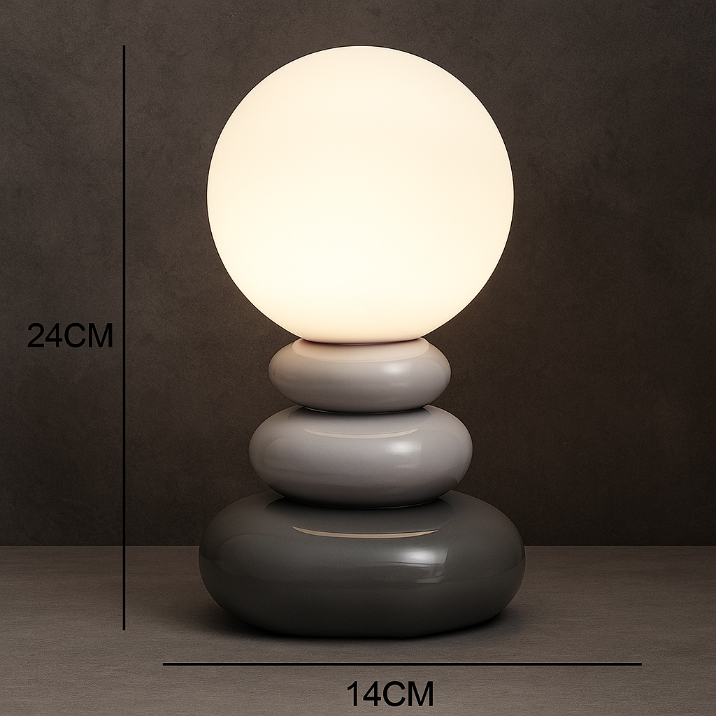 Marina — Lampe en céramique à galets empilés