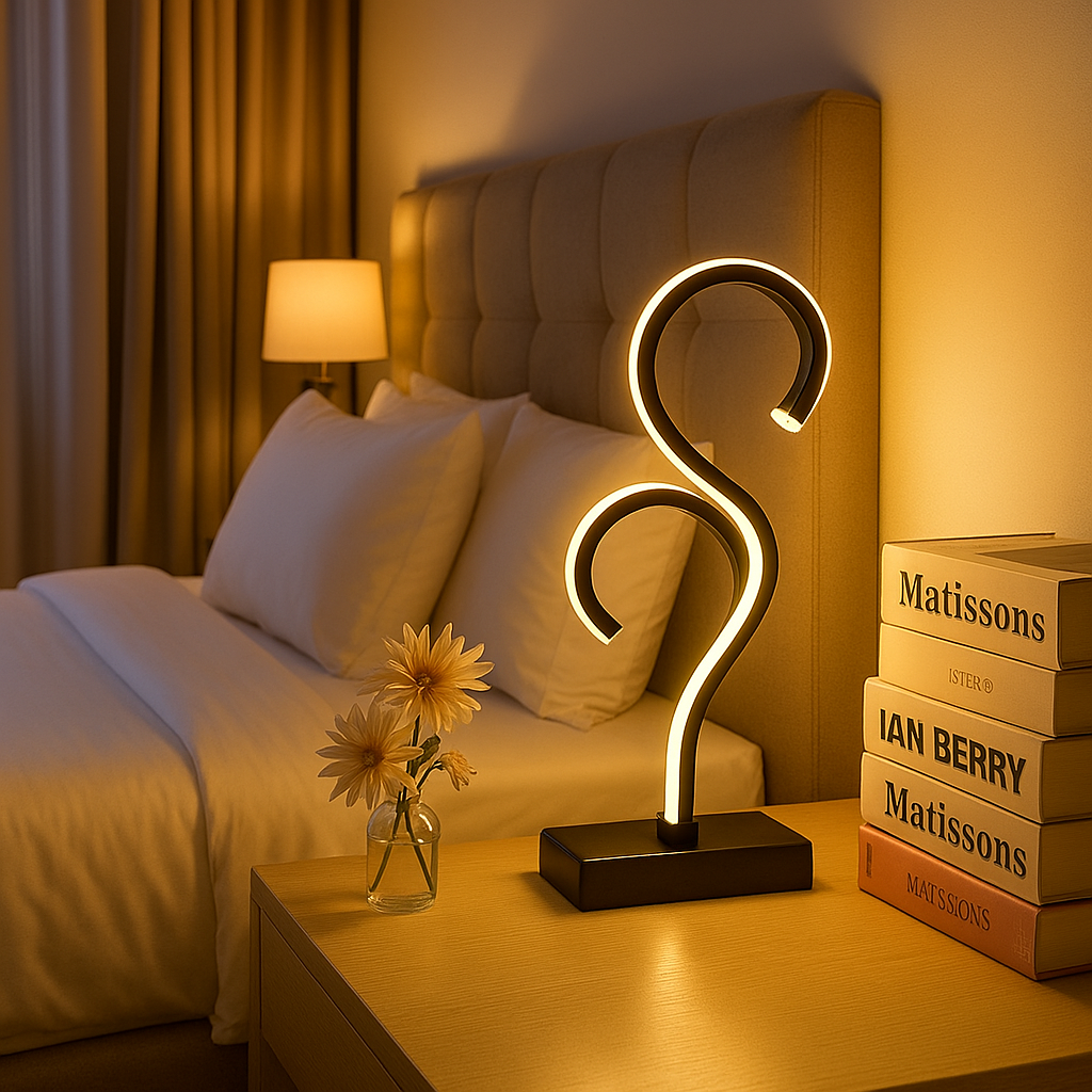 Arvena — Lampe de bureau arc LED à trois teintes