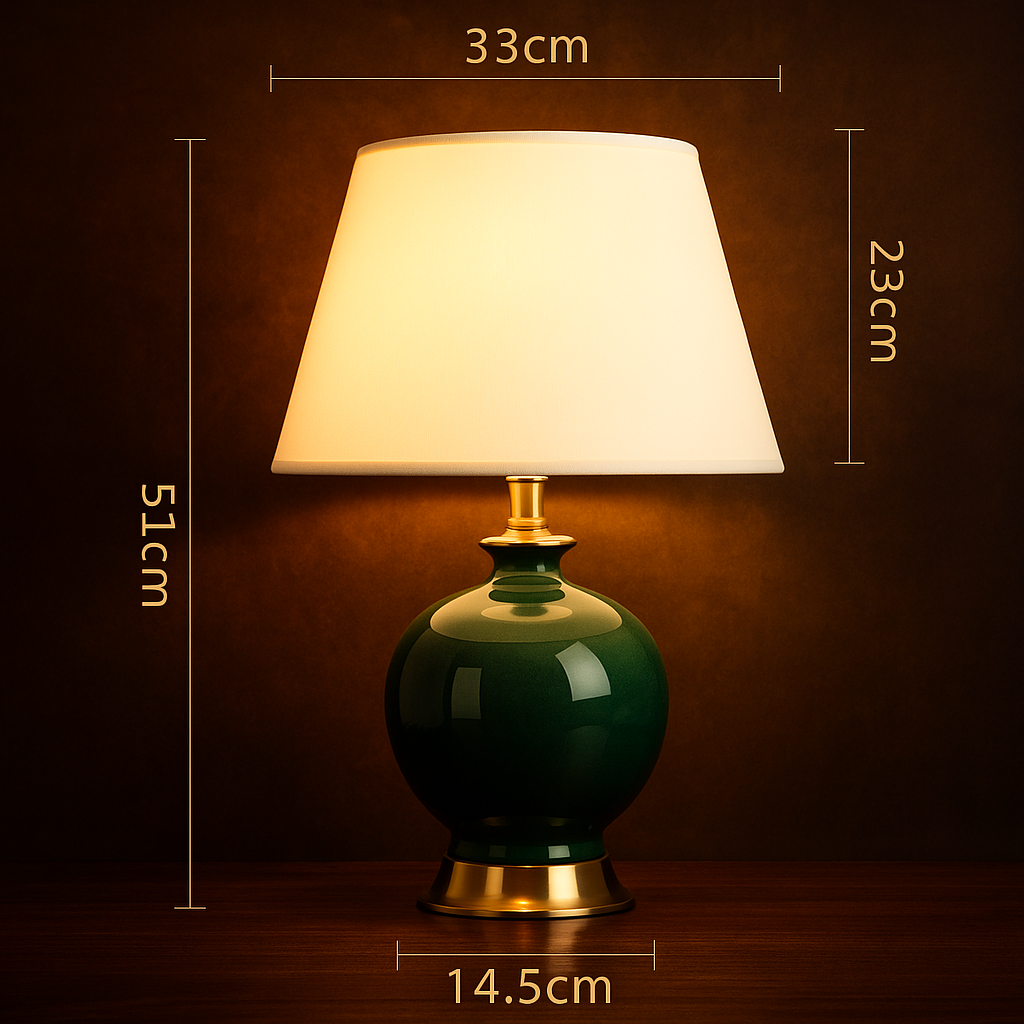 Verdelia — Lampe en céramique et laiton