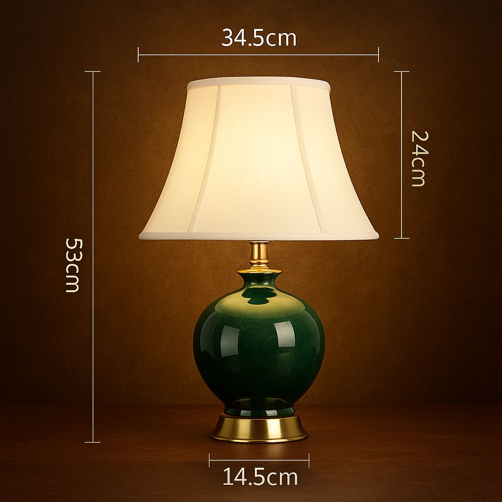 Verdelia — Lampe en céramique et laiton