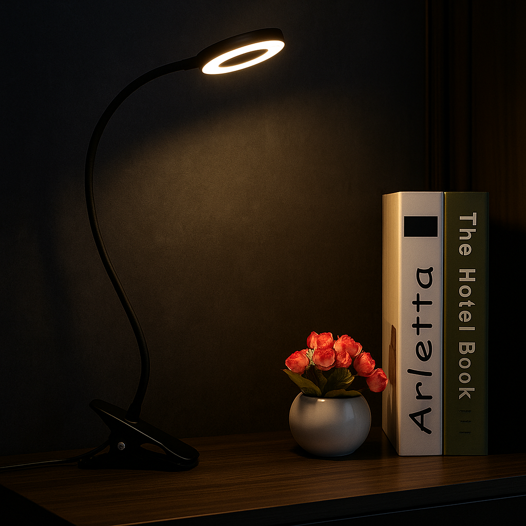 Anella — Lampe de bureau à pince et col de cygne