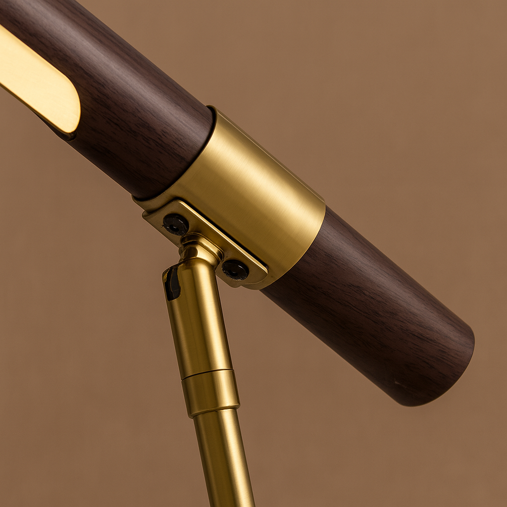Ottavia — Lampe en bois et métal doré LED