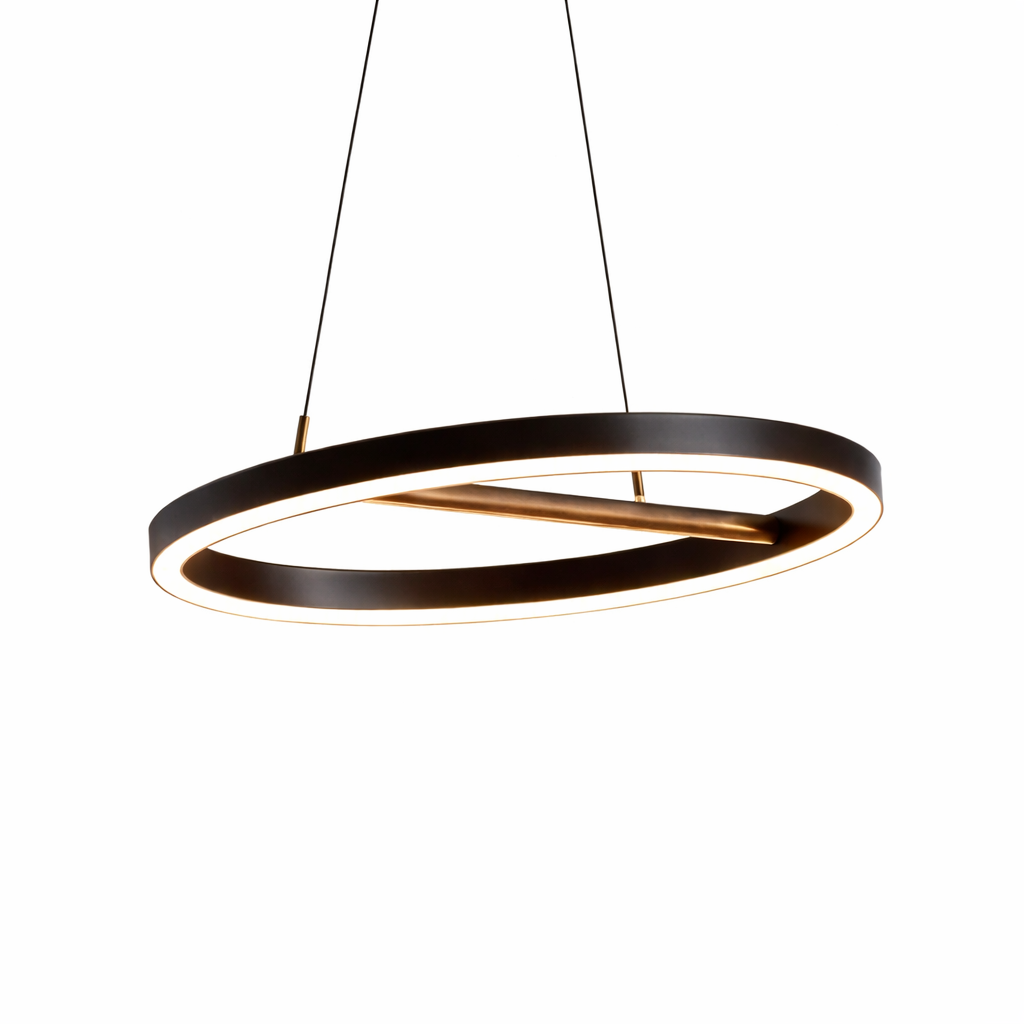 Cuprea — Suspension anneau LED finition cuivrée