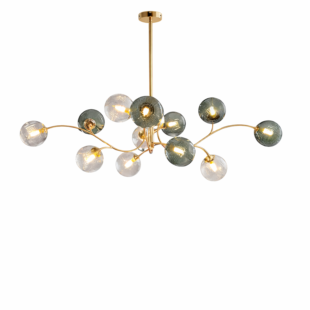 Smeralda — Lustre linéaire en verre émeraude