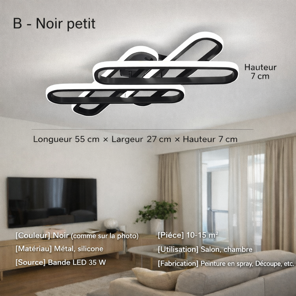 Trecia — Plafonnier entrelacs sculptés or ou noir