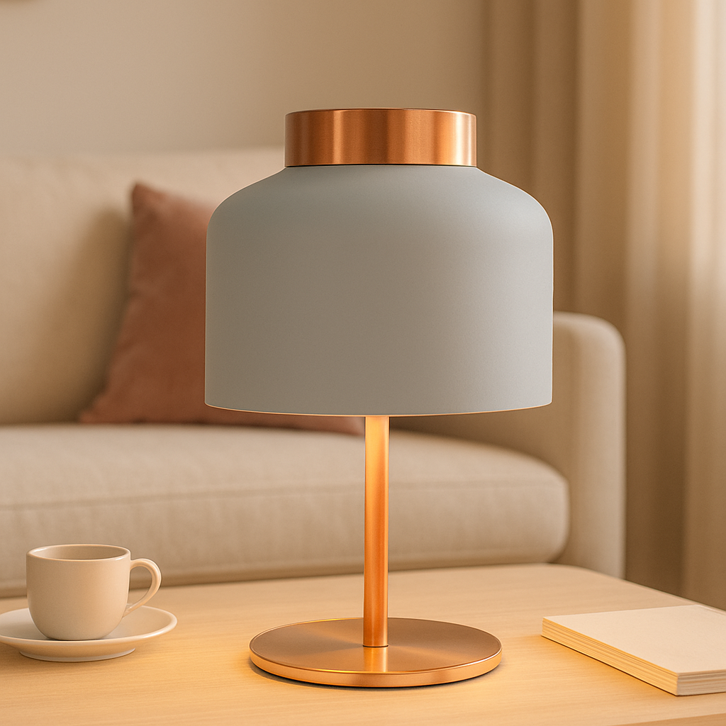 Rosalina — Lampe dôme en métal à pied doré