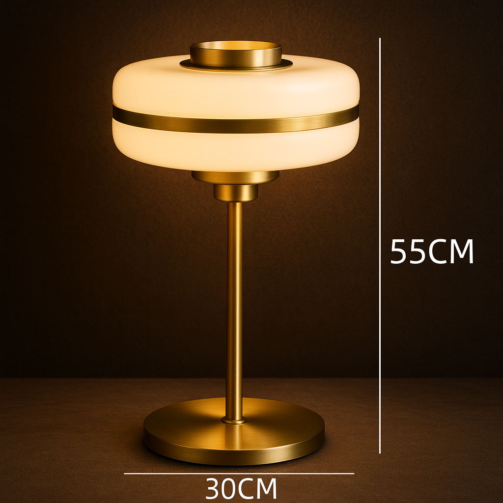 Ivoria — Lampe à poser verre dépoli et métal doré