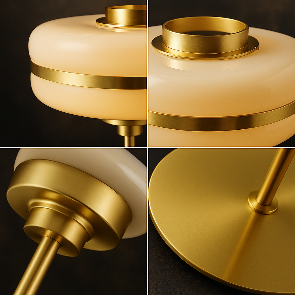 Ivoria — Lampe à poser verre dépoli et métal doré