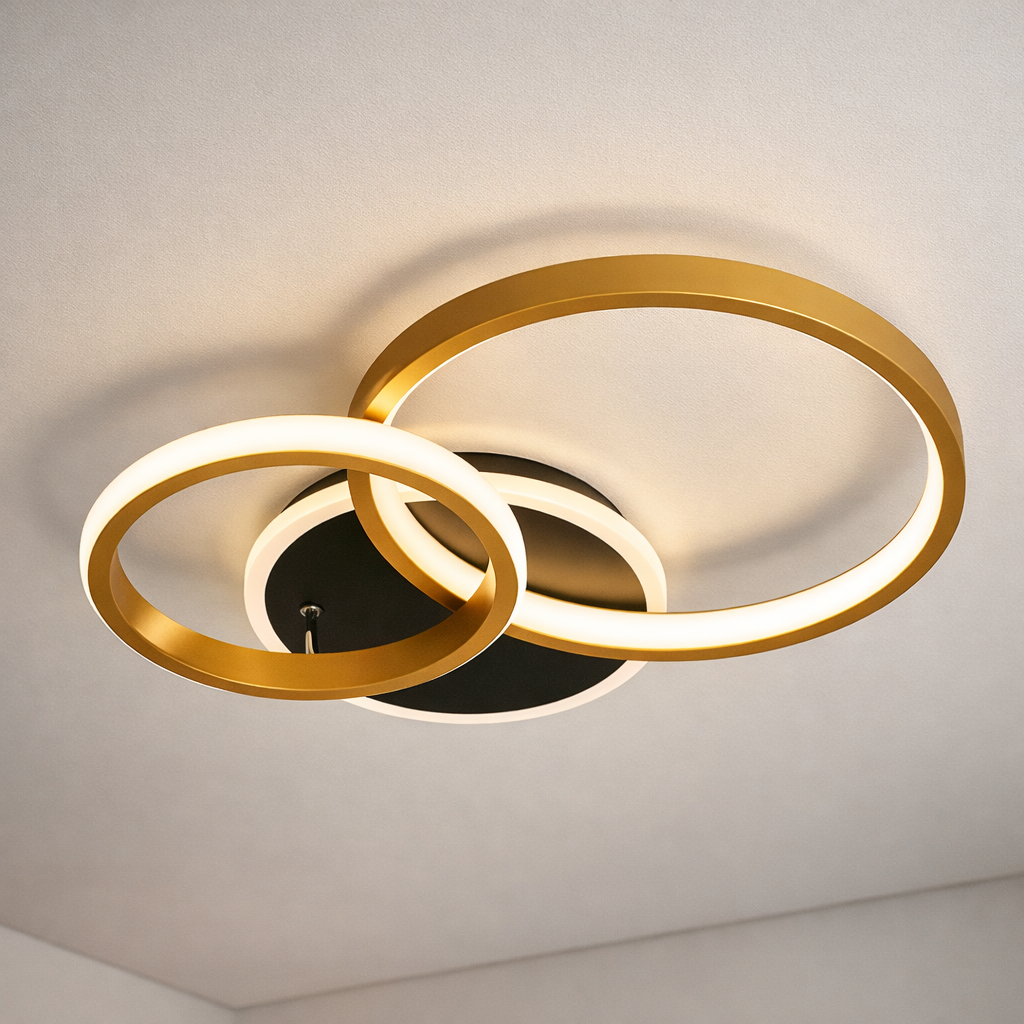 Cerchia — Plafonnier anneaux lumineux superposés