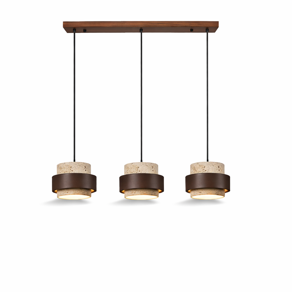 Terrane — Suspension bois deux à quatre lampes