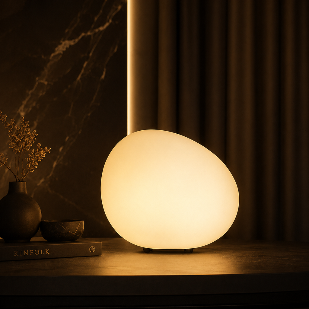 Sassolina — Lampe à poser galet en trois tailles