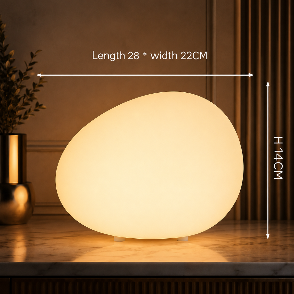 Sassolina — Lampe à poser galet en trois tailles