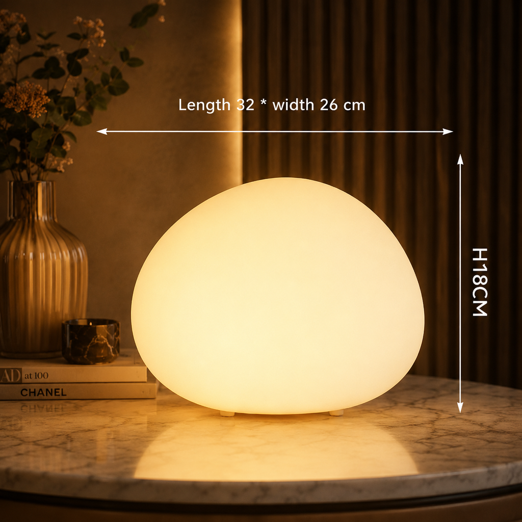 Sassolina — Lampe à poser galet en trois tailles