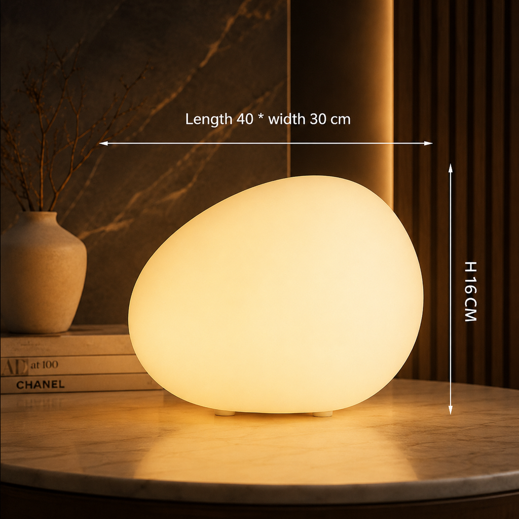 Sassolina — Lampe à poser galet en trois tailles