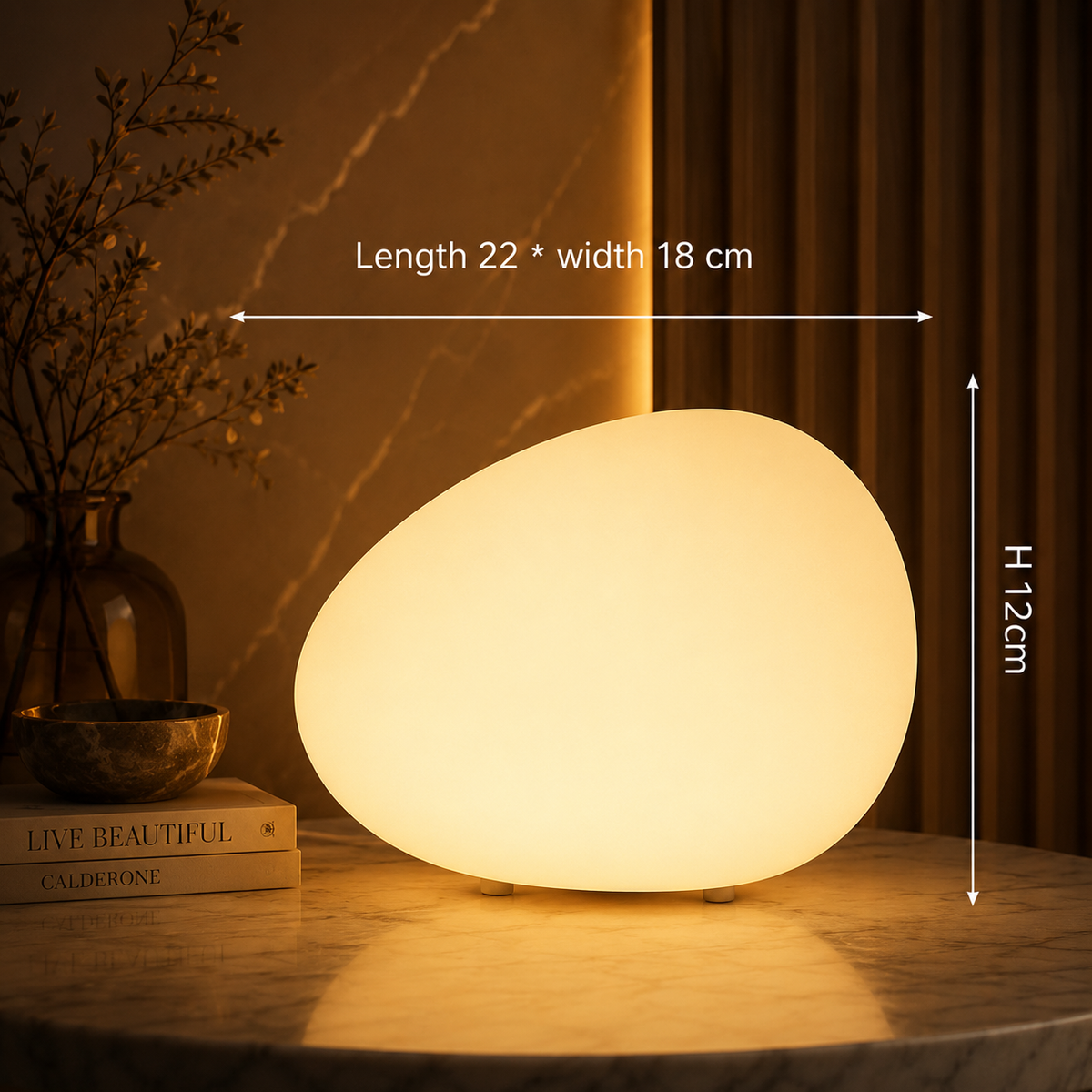Sassolina — Lampe à poser galet en trois tailles